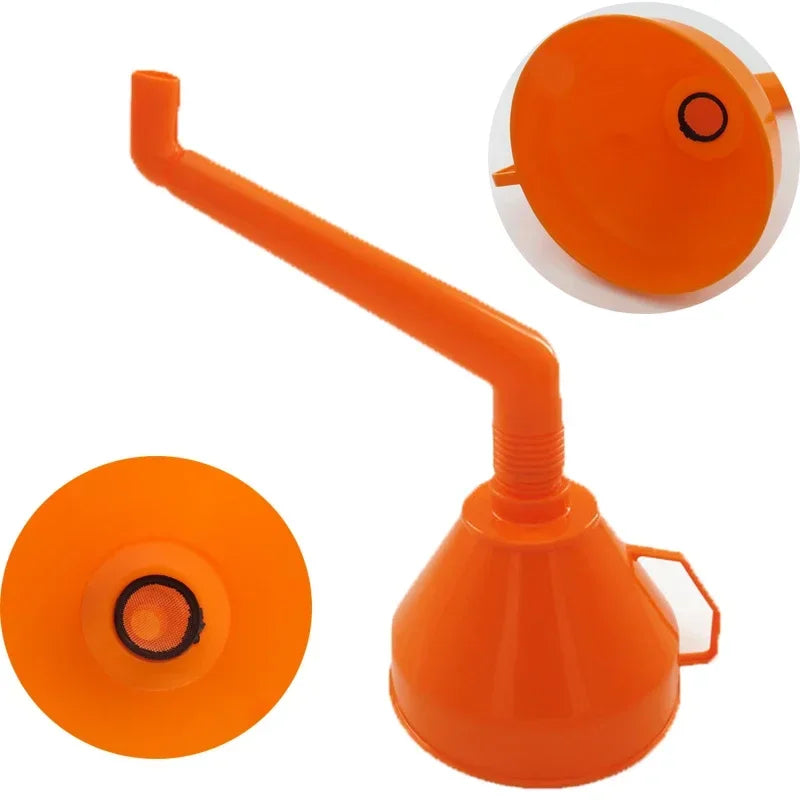 Motorcycle & Car Fuel Funnel – Filtered Long-Spout Oil and Gas Filling Tool