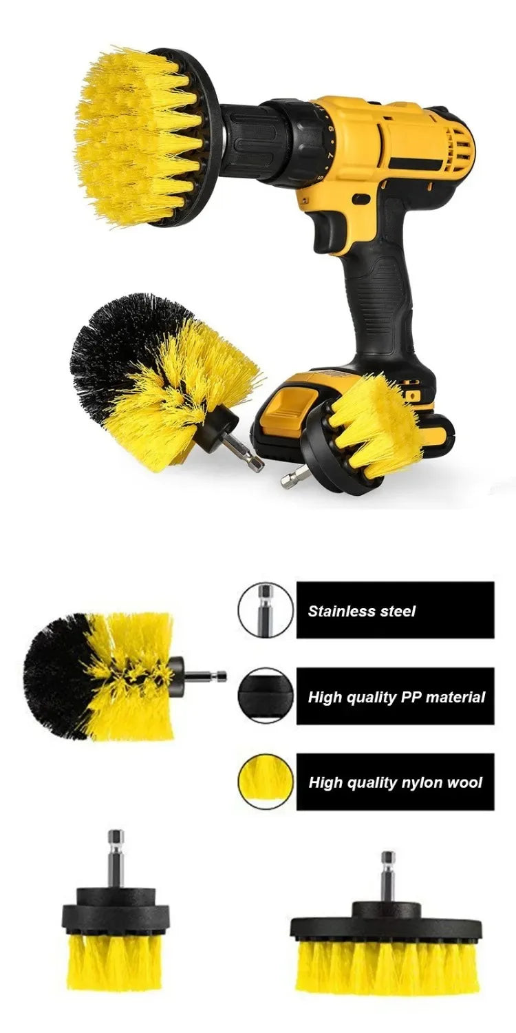 Electric Drill Brush Cleaning Kit – Multi-Purpose Scrubber Set for Car, Kitchen & Bathroom