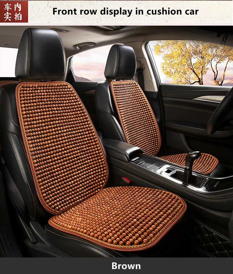Wood Bead Car Seat Cushion – Summer Cooling & Breathable, All-Season Comfort