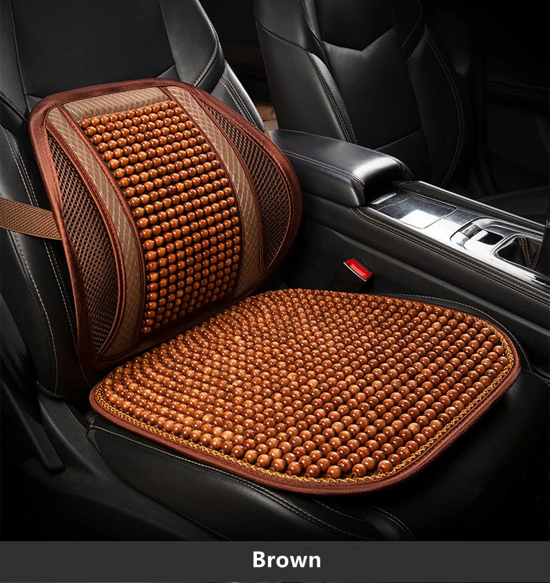 Wood Bead Car Seat Cushion – Summer Cooling & Breathable, All-Season Comfort