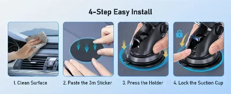2025 Car Phone Holder – Suction Cup & Air Vent Mount for iPhone, Samsung