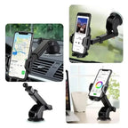 2025 Car Phone Holder – Suction Cup & Air Vent Mount for iPhone, Samsung