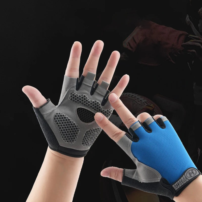 Unisex Half-Finger Cycling & Gym Gloves – Breathable Anti-Slip Sport Gloves