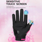 Unisex Touchscreen Moto Gloves – Pink & Black Lightweight Motorbike Gloves