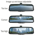 9.66” AHD 1080P Car Rear View Mirror – Full Screen Monitor with Auto Brightness