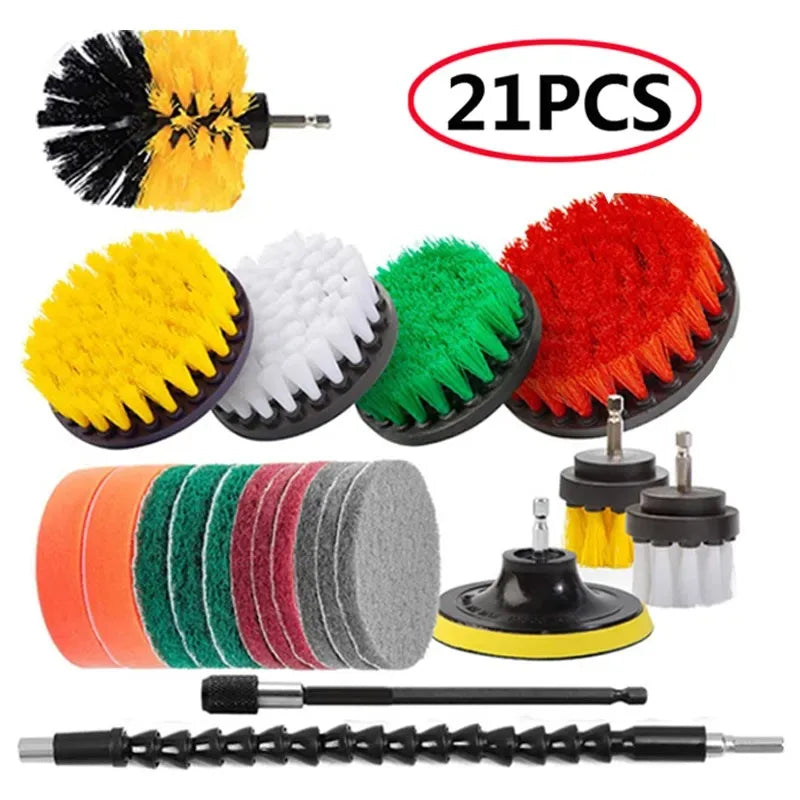 Electric Drill Brush Cleaning Kit – Multi-Purpose Scrubber Set for Car, Kitchen & Bathroom