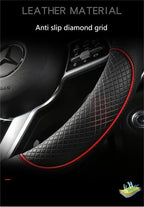 Universal Leather Steering Wheel Cover – Anti-Slip & All-Season Fit
