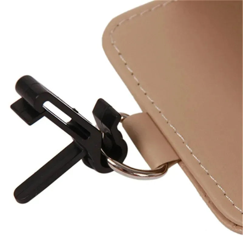 Universal Car Air Vent Hanging Organizer – Leather Storage & Phone Holder