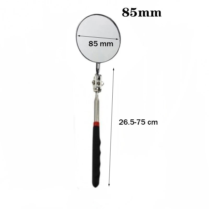 360° Telescoping Inspection Mirror – LED Light Mechanic Tool for Car Repairs