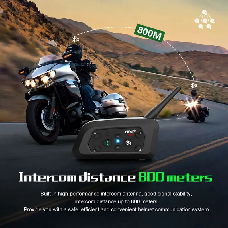 EJEAS V6 Pro Moto Intercom – Wireless Helmet Walkie Talkie Headset