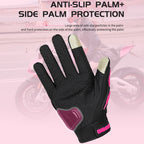 Unisex Touchscreen Moto Gloves – Pink & Black Lightweight Motorbike Gloves