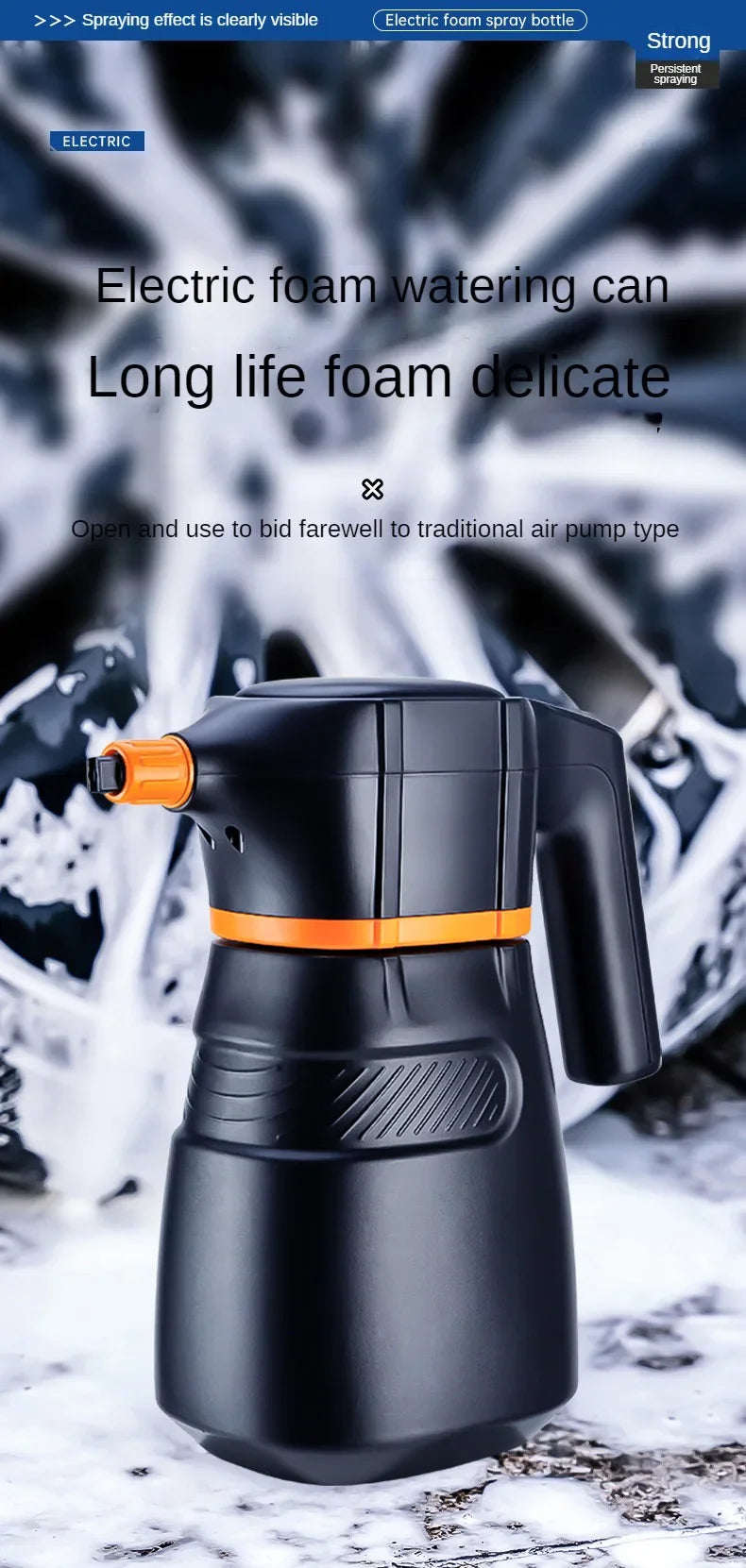 LEIBOO Electric Foam Sprayer – Battery-Powered Car Wash Snow Cannon
