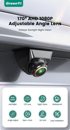 GreenYi AHD 1080P Car Rear View Camera – 170° Fisheye Lens, Night Vision