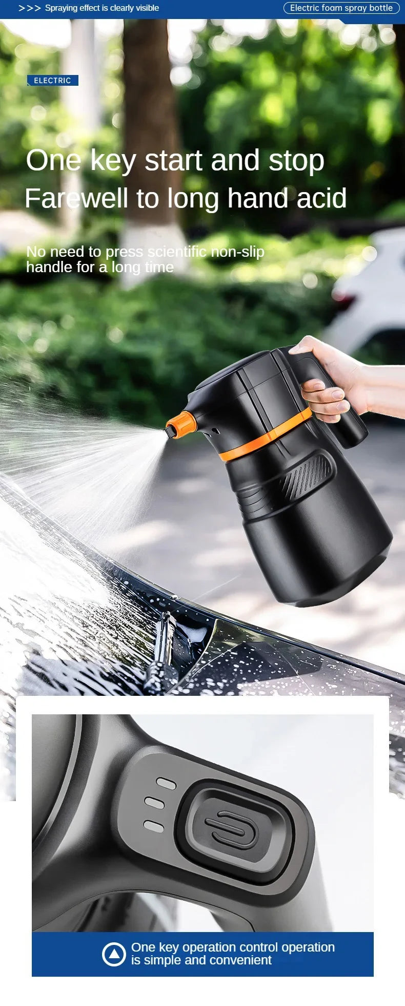 LEIBOO Electric Foam Sprayer – Battery-Powered Car Wash Snow Cannon