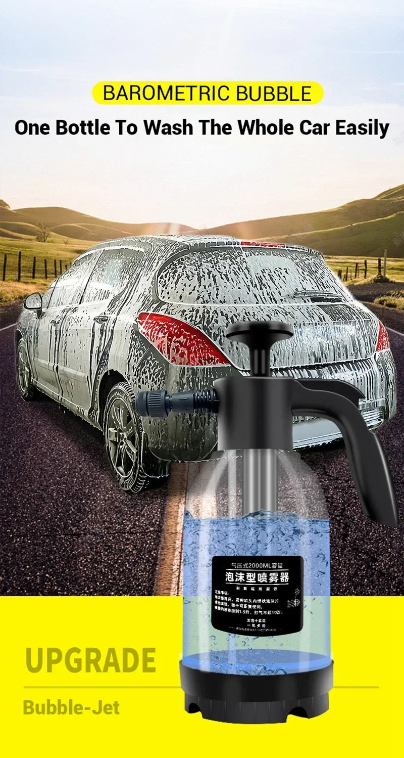 2L High-Pressure Foam Sprayer – Hand Pump Car Wash & Home Cleaning Bottle
