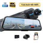 9.66” 4K Mirror Dash Cam – Dual Front & Rear View Smart Backup Camera