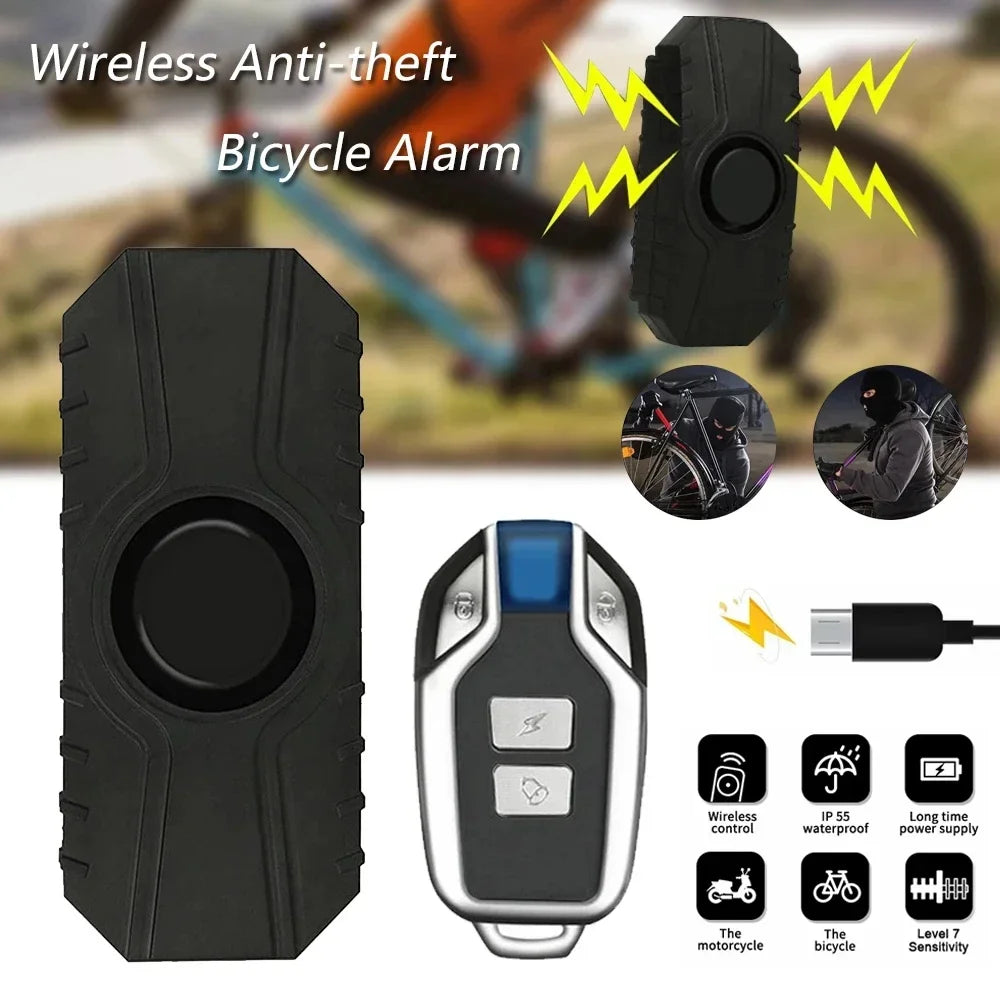 Wireless Bicycle & Motorcycle Vibration Alarm – USB Rechargeable