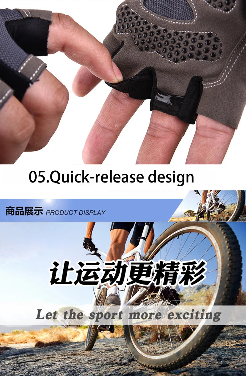 Unisex Half-Finger Cycling & Gym Gloves – Breathable Anti-Slip Sport Gloves