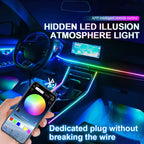 Full-Color RGB Car Interior Lighting – 18-in-1 Dual Zone Neon Acrylic Strip