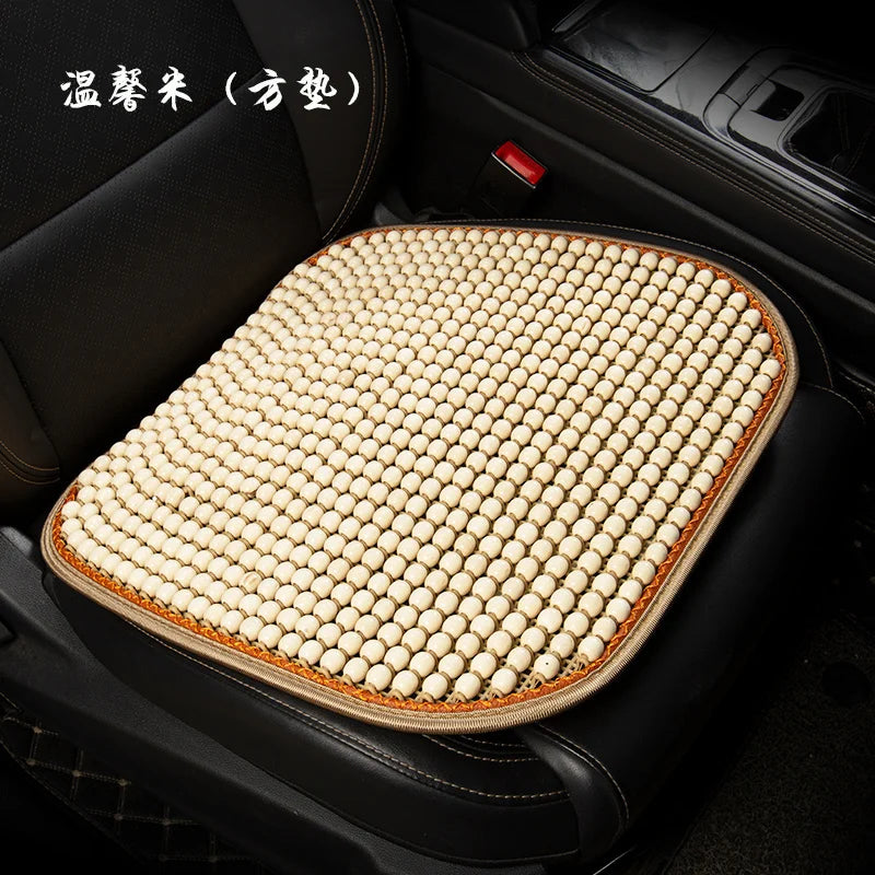 Wood Bead Car Seat Cushion – Summer Cooling & Breathable, All-Season Comfort