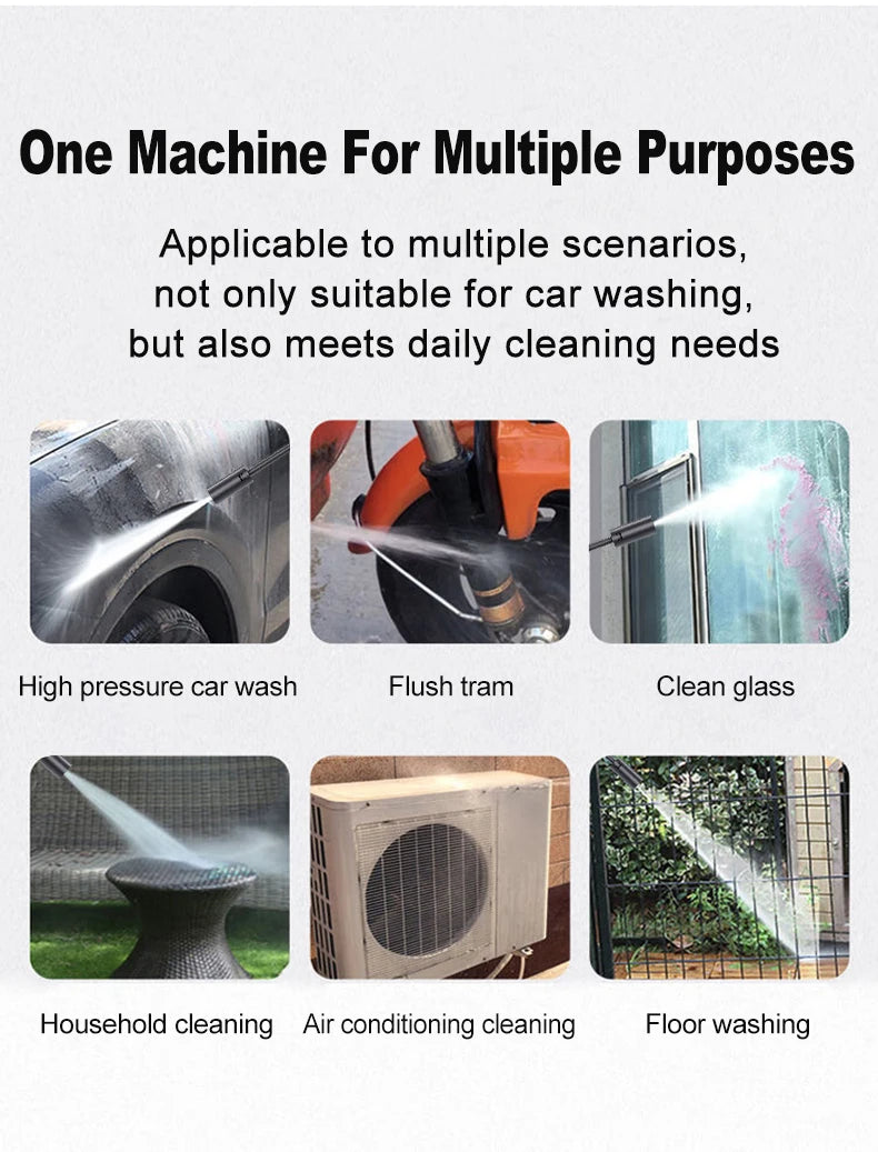 EAFC 60Bar Cordless Electric Car Wash Gun – High-Pressure Foam Spray Cleaner
