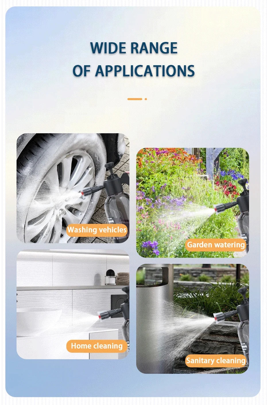 2L Hand Pump Foam Sprayer – High-Pressure Car & Home Wash Bottle