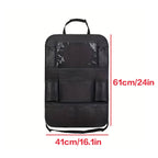 Large Multi-Grid Car Seat Back Organizer – Black Hanging Storage Bag