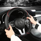 Universal Leather Steering Wheel Cover – Anti-Slip & All-Season Fit