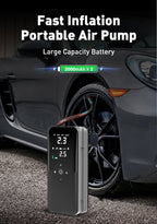 CARSUN Cordless Air Pump – Rechargeable Digital Tire Inflator for Car, Bike & Balls