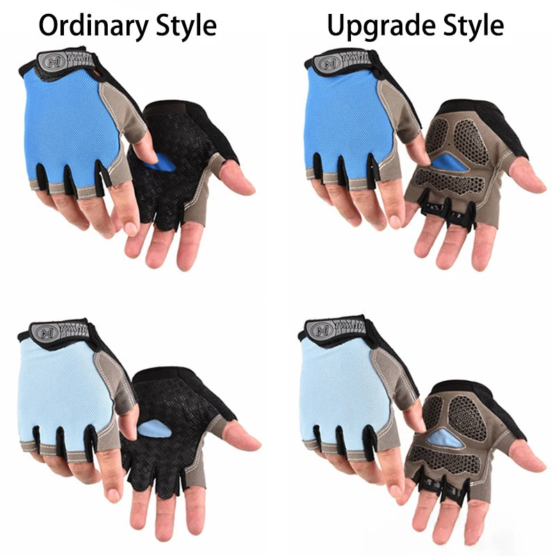 Unisex Half-Finger Cycling & Gym Gloves – Breathable Anti-Slip Sport Gloves