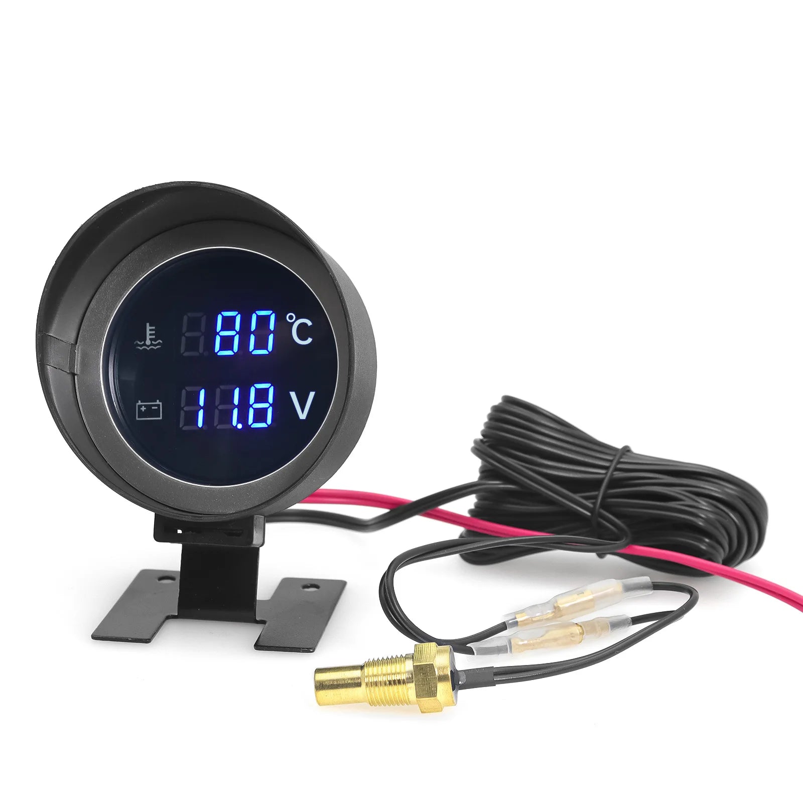 2-in-1 LED Digital Water Temp & Voltmeter – 12V/24V Car & Truck Gauge