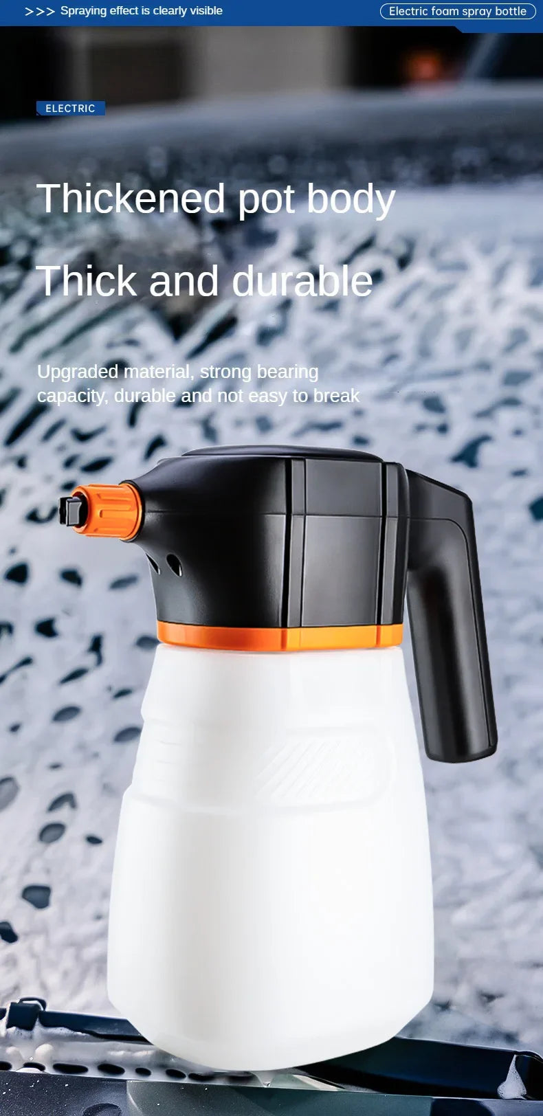 LEIBOO Electric Foam Sprayer – Battery-Powered Car Wash Snow Cannon
