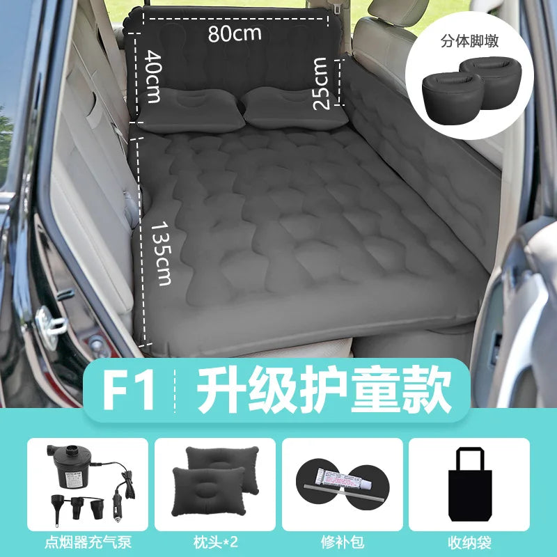 Car Travel Inflatable Air Mattress – 135x80cm Rear Seat & Trunk Universal Bed