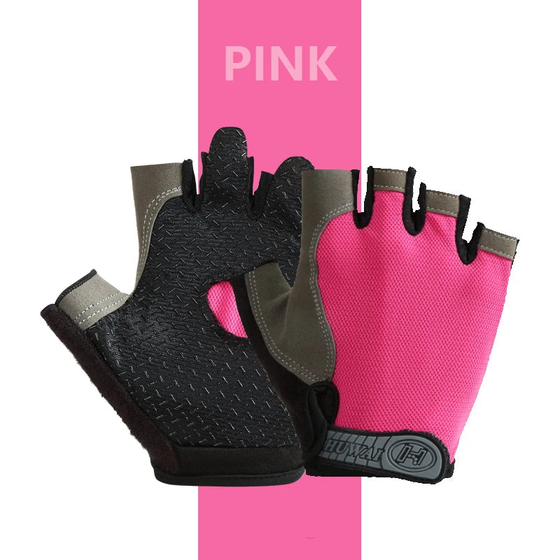 Unisex Half-Finger Cycling & Gym Gloves – Breathable Anti-Slip Sport Gloves