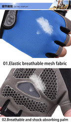 Unisex Half-Finger Cycling & Gym Gloves – Breathable Anti-Slip Sport Gloves