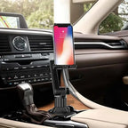 360° Adjustable Tablet & Smartphone Car Mount – Cup Holder Triangular Base