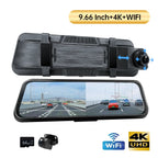 9.66” 4K Mirror Dash Cam – Dual Front & Rear View Smart Backup Camera
