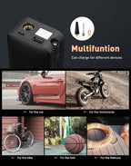 CARSUN Cordless Air Pump – Rechargeable Digital Tire Inflator for Car, Bike & Balls