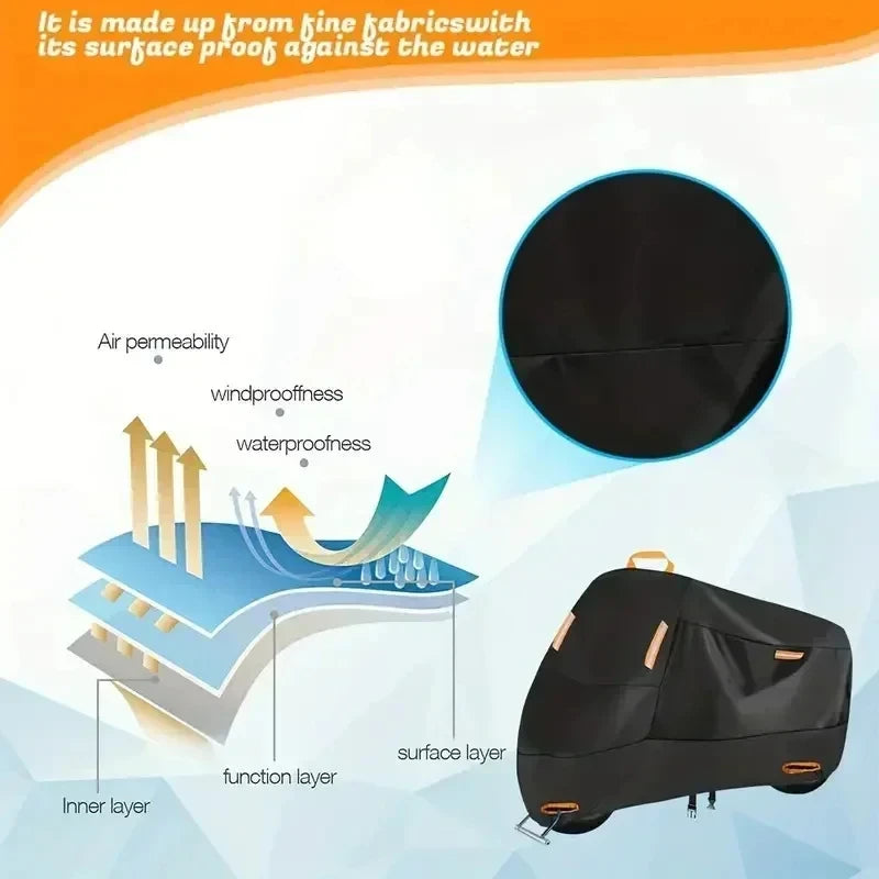 Waterproof Motorcycle Cover – Heavy-Duty UV & Weather Protection