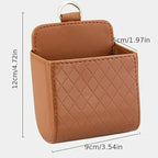 Universal Car Air Vent Hanging Organizer – Leather Storage & Phone Holder