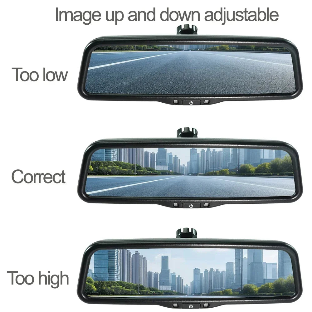 9.66” AHD 1080P Car Rear View Mirror – Full Screen Monitor with Auto Brightness