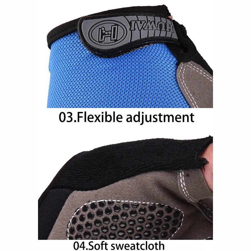 Unisex Half-Finger Cycling & Gym Gloves – Breathable Anti-Slip Sport Gloves