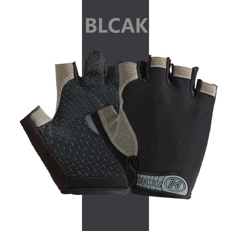 Unisex Half-Finger Cycling & Gym Gloves – Breathable Anti-Slip Sport Gloves