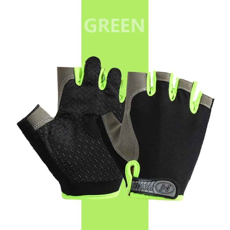Unisex Half-Finger Cycling & Gym Gloves – Breathable Anti-Slip Sport Gloves