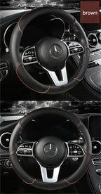 Universal Leather Steering Wheel Cover – Anti-Slip & All-Season Fit
