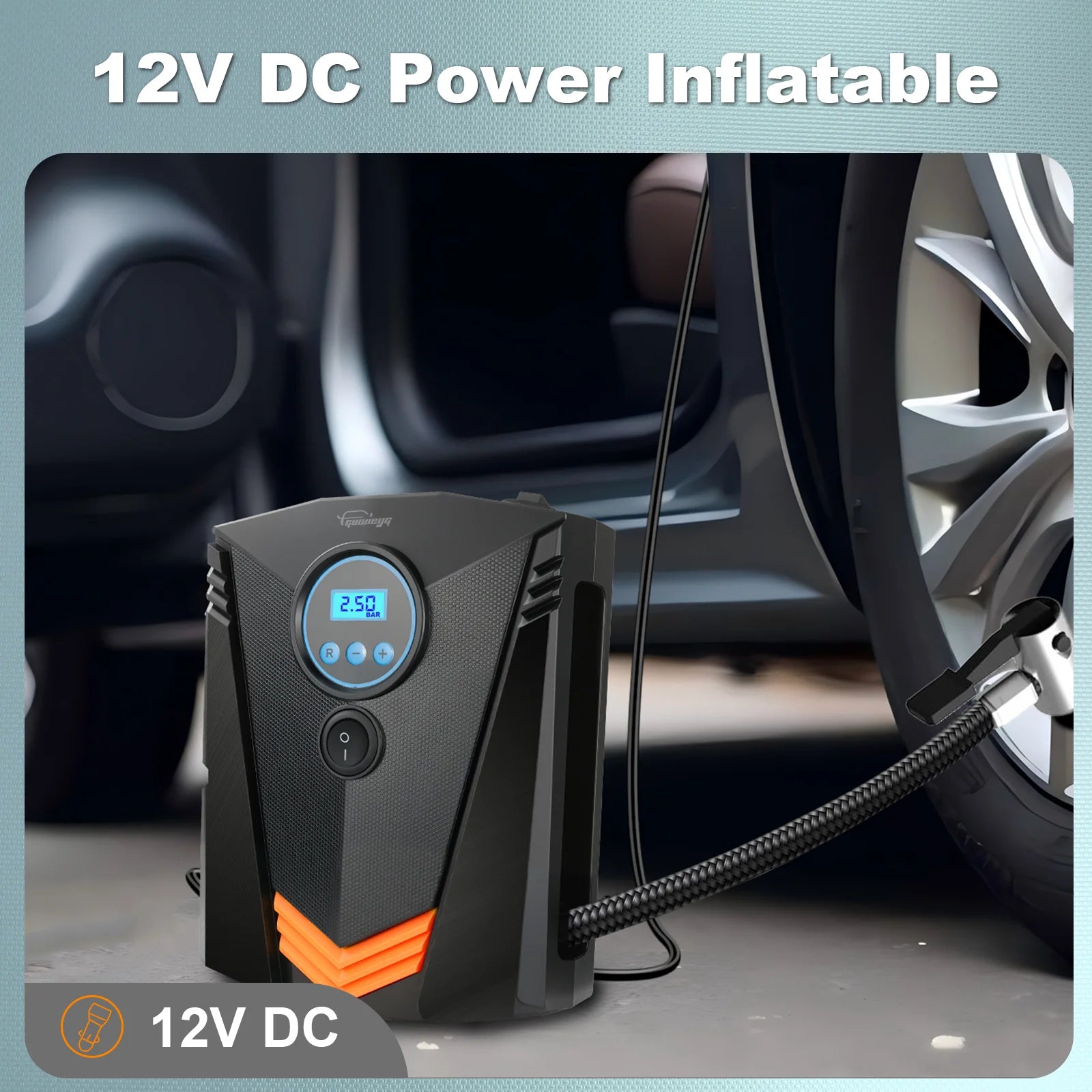 GUWIEYG DC12V Car Air Pump – 150PSI Digital Tire Inflator for Auto & Bikes