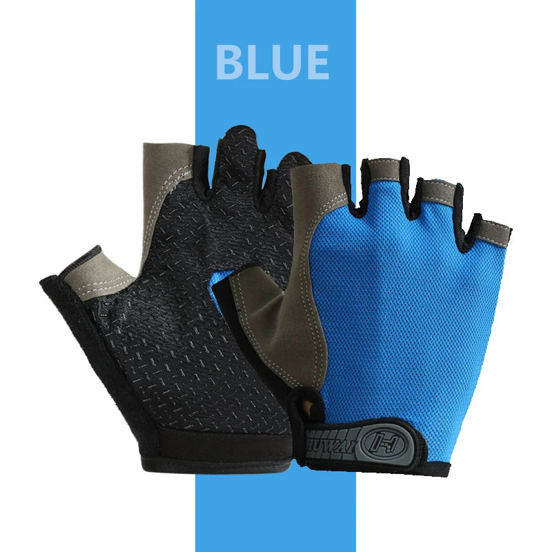 Unisex Half-Finger Cycling & Gym Gloves – Breathable Anti-Slip Sport Gloves