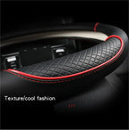 Universal Leather Steering Wheel Cover – Anti-Slip & All-Season Fit