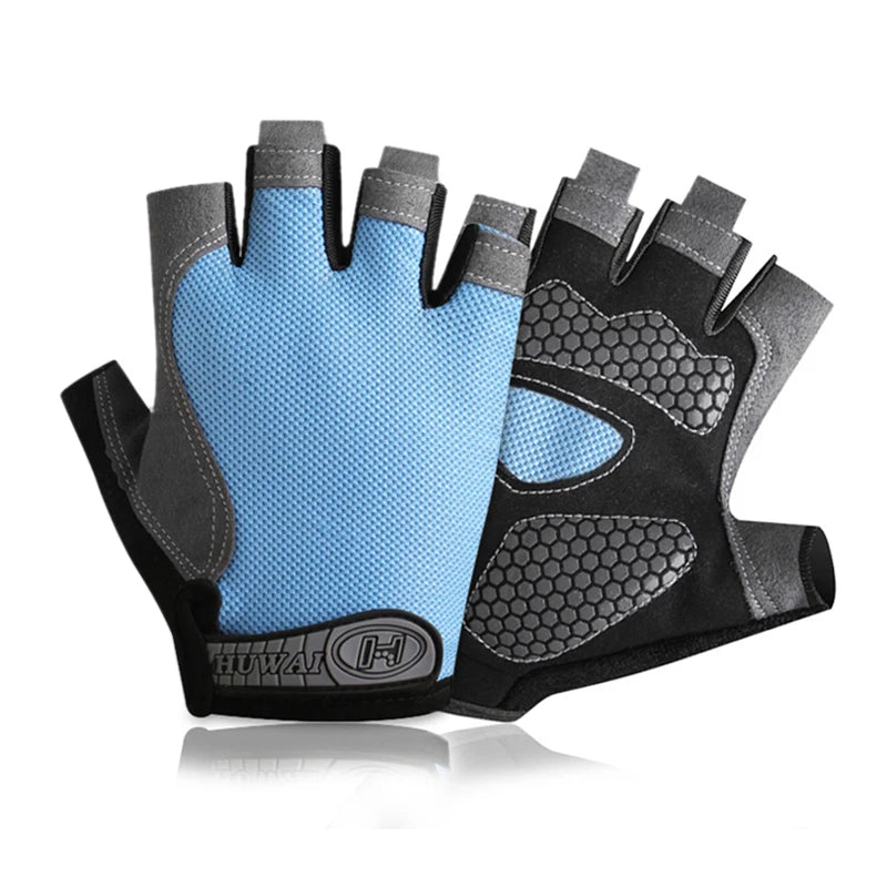 Unisex Half-Finger Cycling & Gym Gloves – Breathable Anti-Slip Sport Gloves