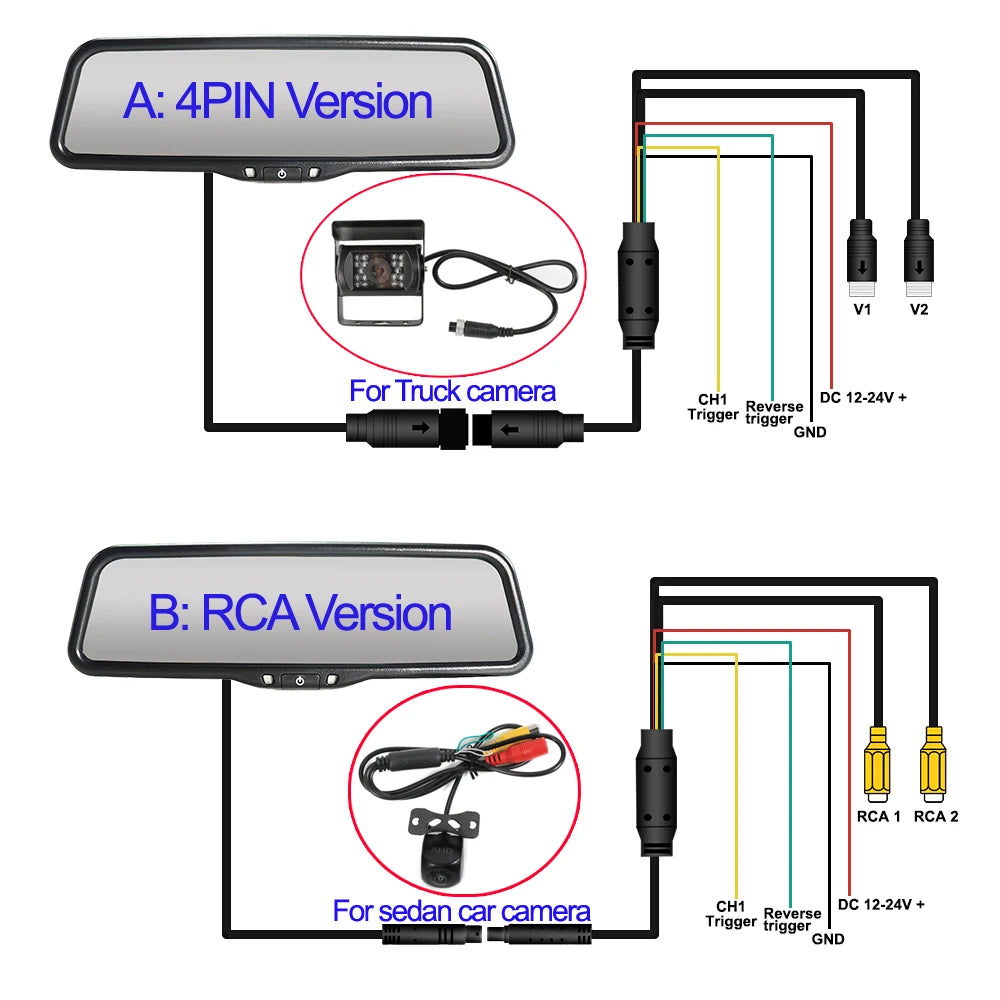 9.66” AHD 1080P Car Rear View Mirror – Full Screen Monitor with Auto Brightness